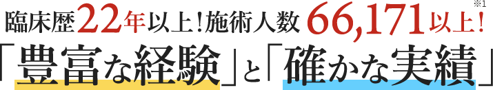 臨床歴22年以上！施術人数66,171以上！