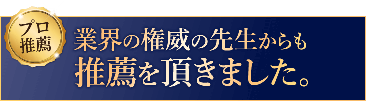 業界の権威の先生からも推薦を頂きました。